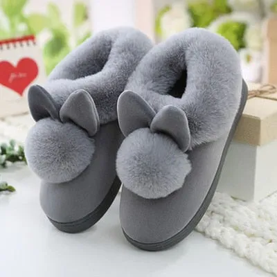 2023 Faux Fur Winter Warm Shoes Woman Men Indoor Slippers Soft Plush Anti-slip Lovers Home Floor Slipper Cotton Slides SH08271
