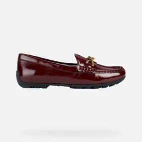 Geox Women's Kosmopolis Loafers- Dark Burgundy