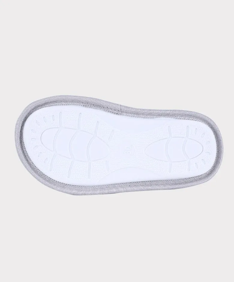 Girls Plush Bunny Fur Slippers - Grey