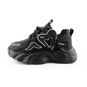 Kids' Chunky Sneakers – Stylish & Comfortable Sport Shoes - P295 Black