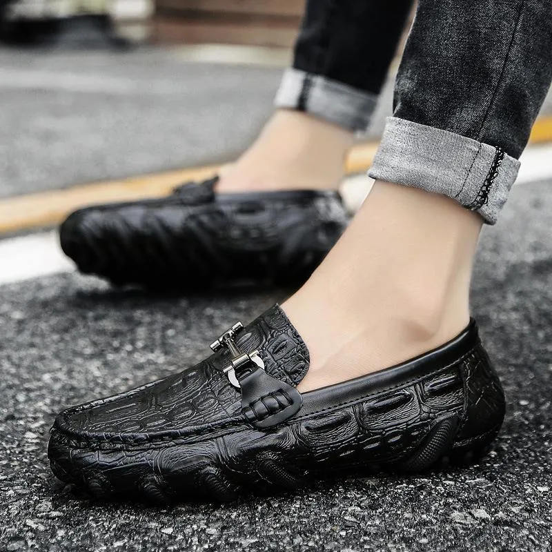 Luxury Genuine Leather Slip-on Men's Loafers Boat Shoes