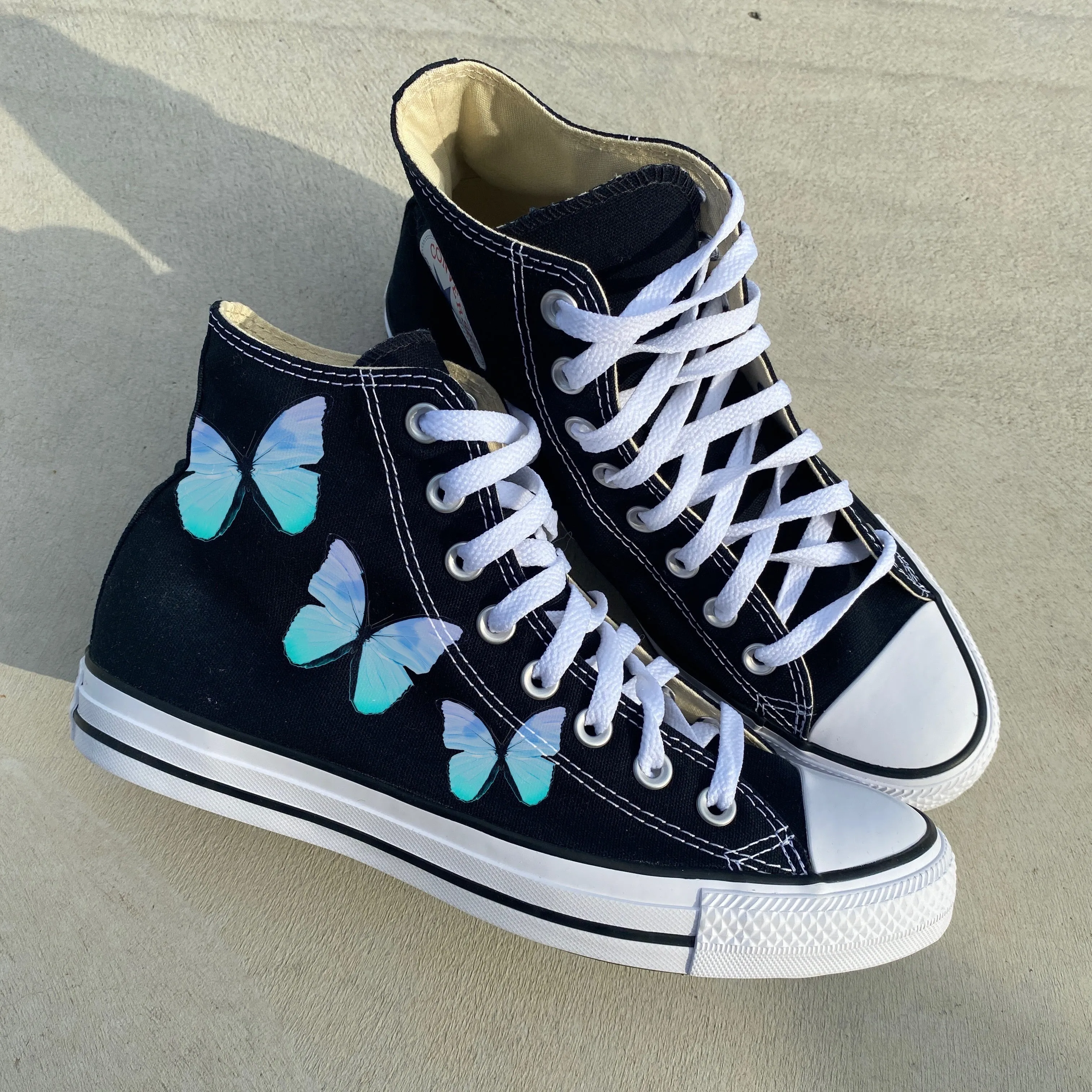 Ombre Blue Butterfly Chucks