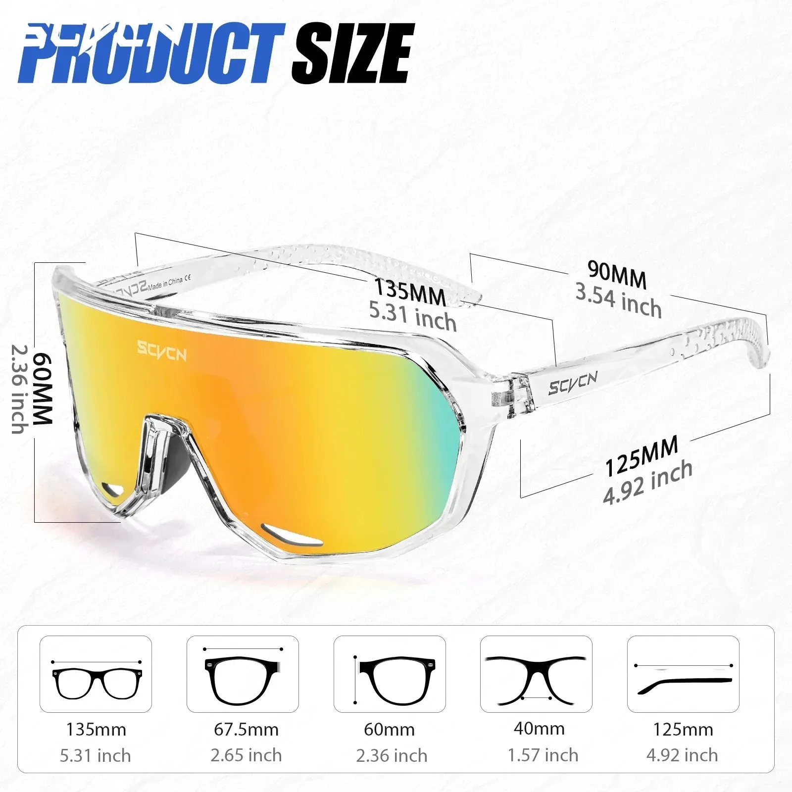 SCVCN oversized hot Cycling Sunglasses UV400 Goggles
