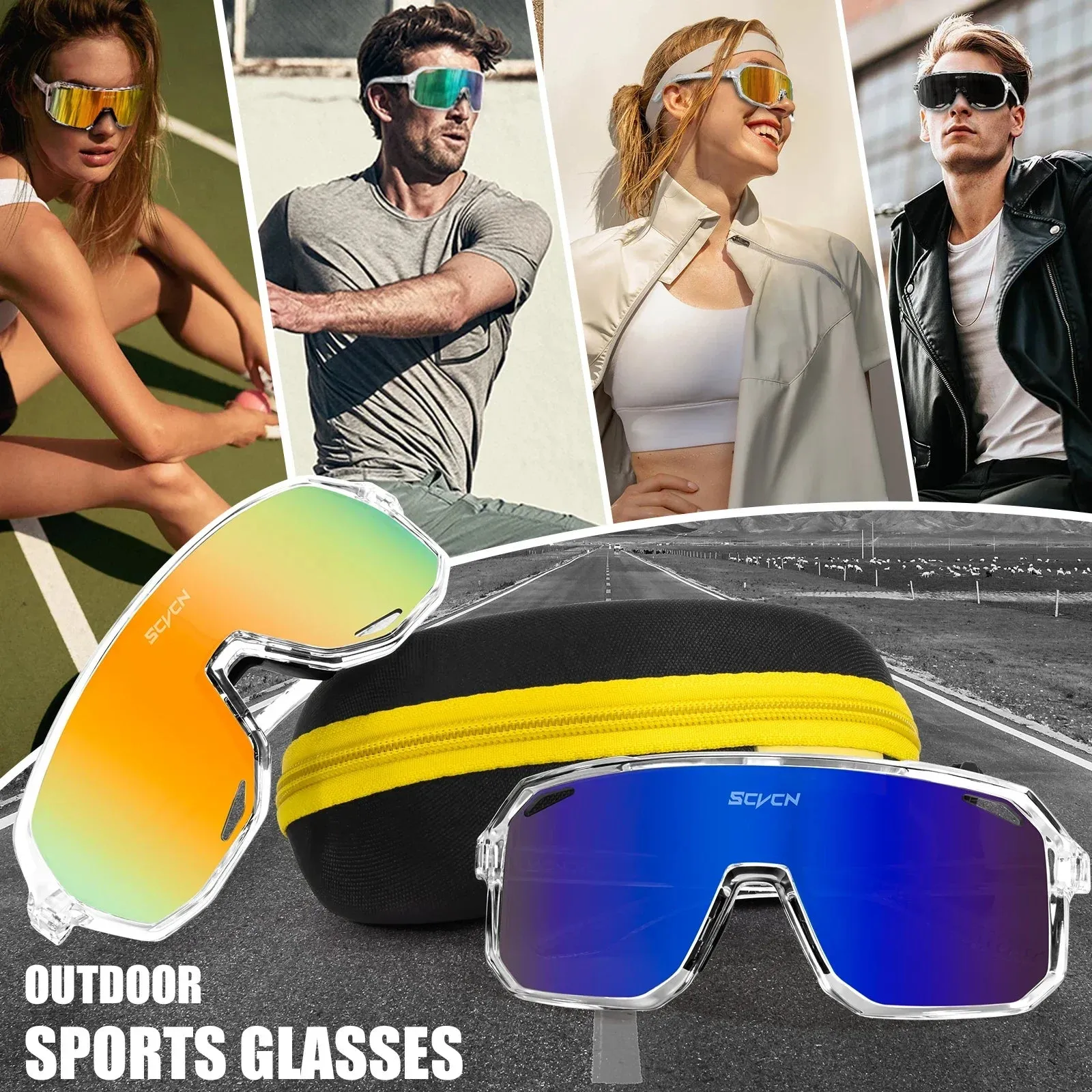 SCVCN oversized hot Cycling Sunglasses UV400 Goggles
