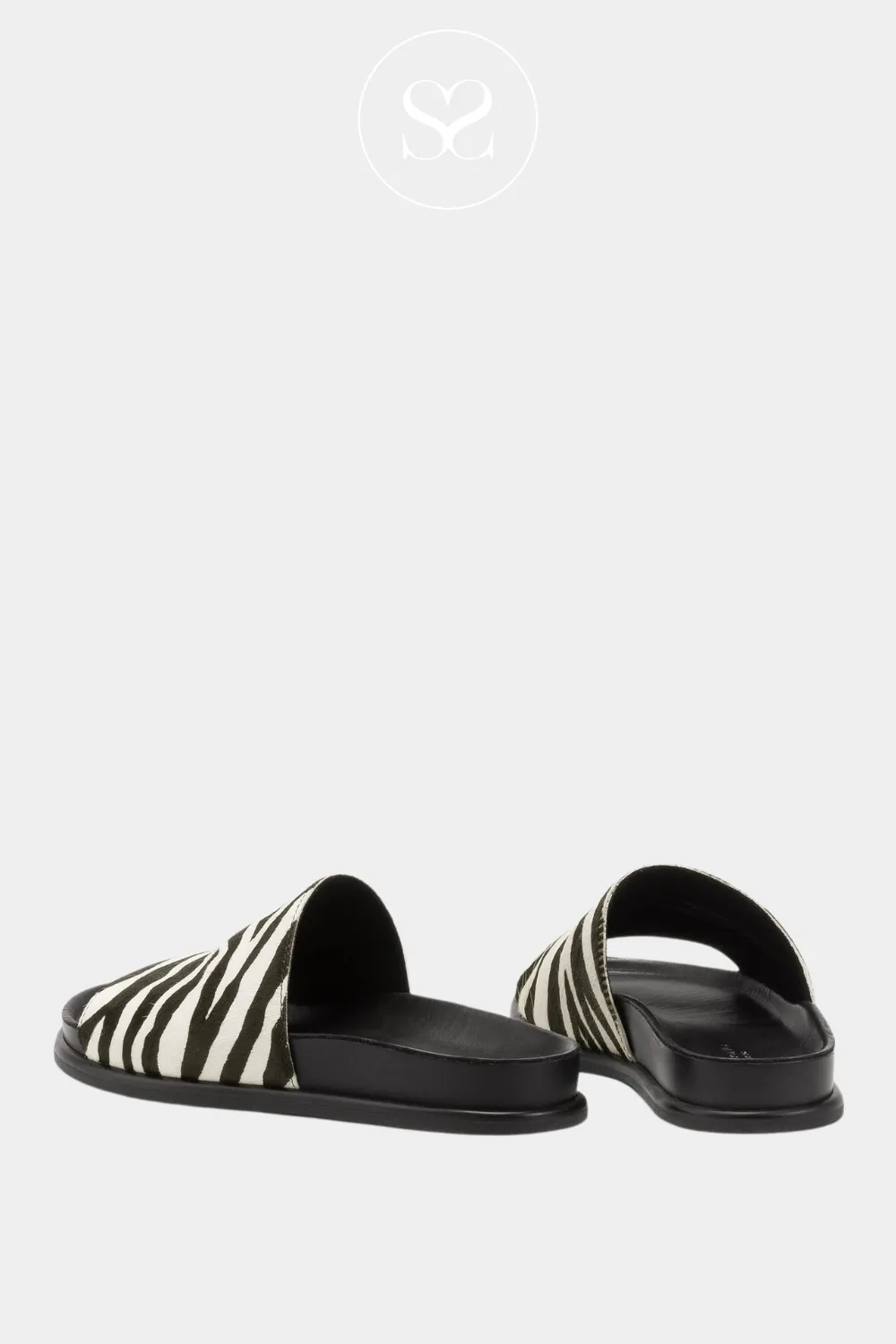 VAGABOND EFFIE 461 LEATHER ZEBRA SLIDER SANDALS