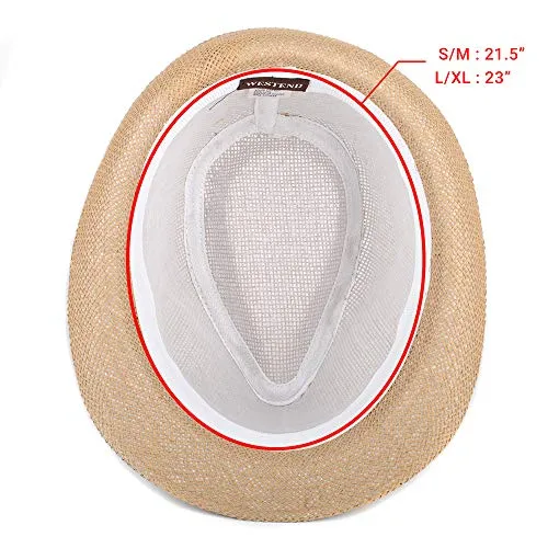 WESTEND Unisex Summer Short Brim Fedora - Hats for Men & Women   Panama Hats & Straw Hats