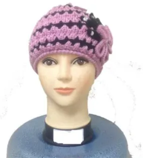 women's knit yarn beanie hats w/ rhinestone embellishment Case of 120